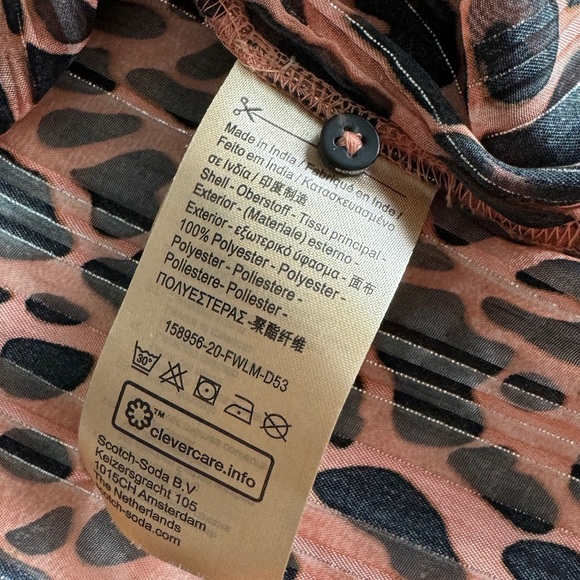 Scotch & Soda Sheer Leopard Print Long Sleeve Top - Picture 13 of 14